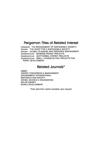 استفاده از منابع تجدید پذیر برای توسعه. مطالعات سیاست پرگامون در مورد توسعه بین المللی