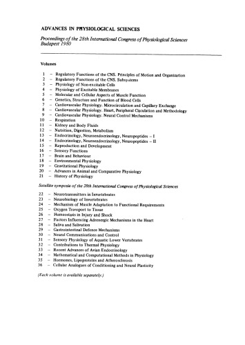 ﻿انتقال اکسیژن به بافت سمپوزیوم ماهواره ای بیست و هشتمین کنگره بین المللی علوم فیزیولوژیکی، بوداپست، مجارستان، 1980