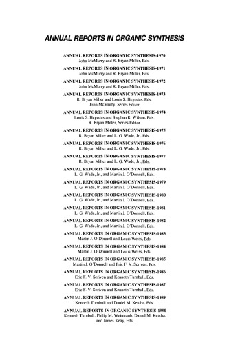 ﻿گزارش های سالانه در سنتز آلی - 1991
