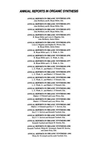 گزارش های سالانه در سنتز آلی - 1992