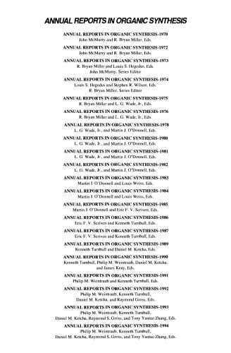 گزارش های سالانه در سنتز ارگانیک - 1995