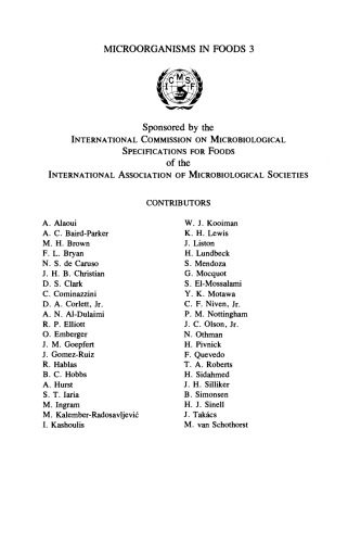 ﻿اکولوژی میکروبی مواد غذایی. جلد 1: عوامل مؤثر بر زندگی و مرگ میکروارگانیسم ها
