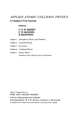 ﻿لیزرهای گازی Applied Atomic Collision Physics، جلد. 3