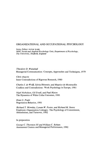 پیوندهای کارمند - سازمان. روانشناسی تعهد ، عدم حضور و گردش مالی