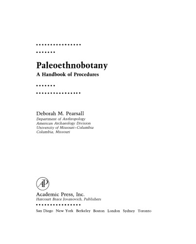 ﻿Paleoethnobotany. یک کتابچه راهنمای روش
