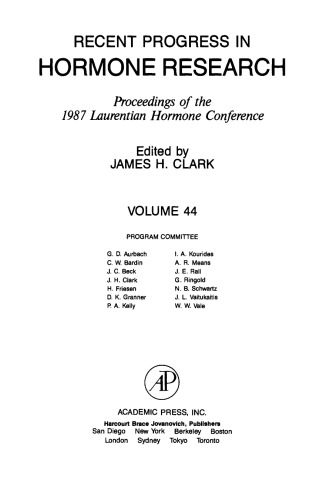 مجموعه مقالات کنفرانس هورمون لورنتی در سال 1987