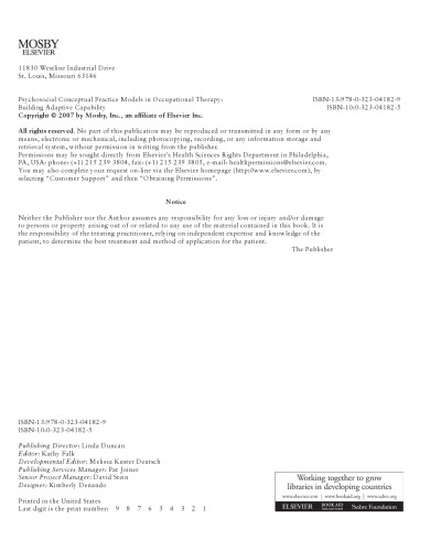 مدل های تمرین مفهومی روانشناختی در کاردرمانی. قابلیت سازگاری ساختمان