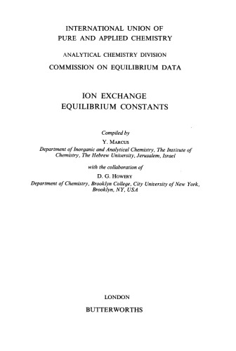 ﻿ثابت های تعادل تبادل یونی