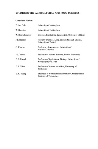 پیشرفت های اخیر در تغذیه حیوانات - 1979. مطالعات در علوم کشاورزی و مواد غذایی