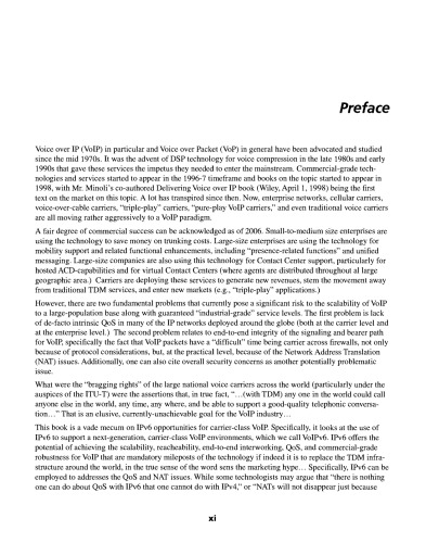 ﻿Voice Over IPv6. Architectures for Next Generation Vol: P Networks