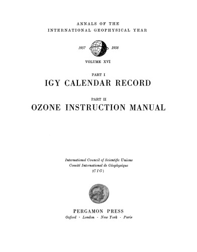 ﻿IGY Calendar Record: Manual Instruction Ozone