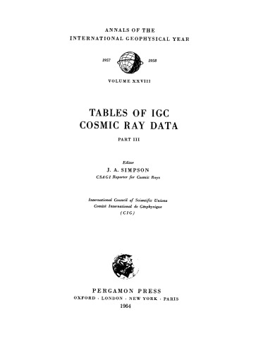 ﻿جداول داده های پرتو کیهانی IGC