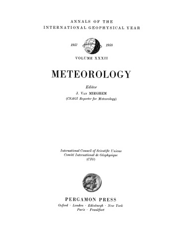 ﻿هواشناسی. Annals of The International Geophysical Year, Vol. 32