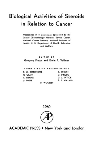 ﻿فعالیت های بیولوژیکی استروئیدها در ارتباط با سرطان. مجموعه مقالات همایش با حمایت مرکز خدمات ملی شیمی درمانی سرطان ، انستیتوی ملی سرطان ، انستیتوهای ملی بهداشت ، وزارت بهداشت ، آموزش و پرورش و رفاه