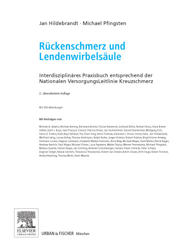 ﻿کمر درد و ستون فقرات کمر. کتاب تمرین بین رشته ای - مطابق با دستورالعمل های مراقبت ملی