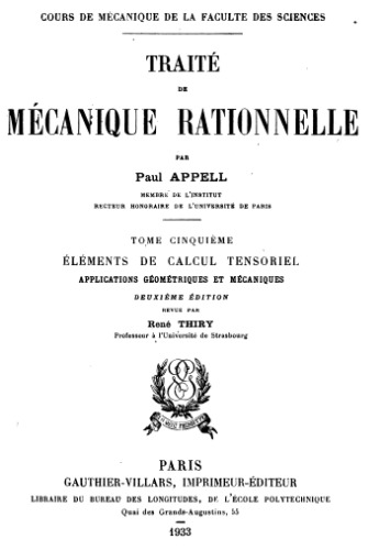 ﻿رساله مکانیک منطقی ، جلد 5: عناصر حساب تانسور