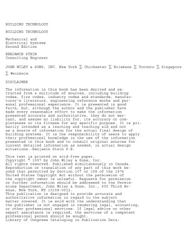 ﻿فناوری ساختمان: سیستم های مکانیکی و الکتریکی، ویرایش دوم