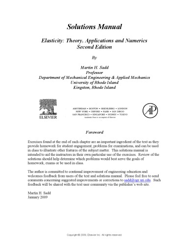 انعطاف پذیری: نظریه، برنامه ها و عددی، نسخه دوم: راه حل دستی