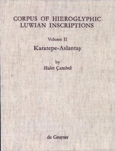 جلد 2: Karatepe-Aslantaş. کتیبه: نسخه فاکس
