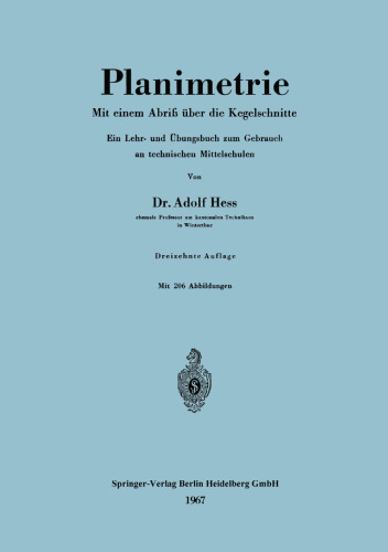 Planimetry: با طرح کلی از بخش های مخروطی