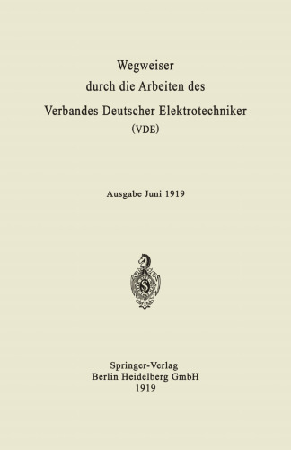 ﻿راهنمای کار انجمن مهندسان برق آلمان (VDE): نسخه ژوئن 1919