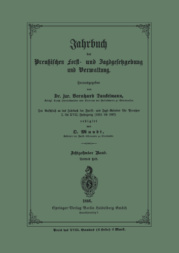 سالنامه قانون جنگلداری و شکار پرسی پروس و اداره: به دنبال سالنامه در تقویم جنگلداری و شکار برای بروسن اول تا XVII. پرنعمت (1851 تا 1867)