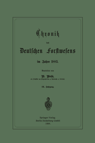 وقایع نگاری جنگلداری آلمان در سال 1883