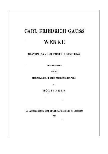 Werke Band 11 Abt 1 Nachtrage Zur Physik Chronologie Und Astronomie