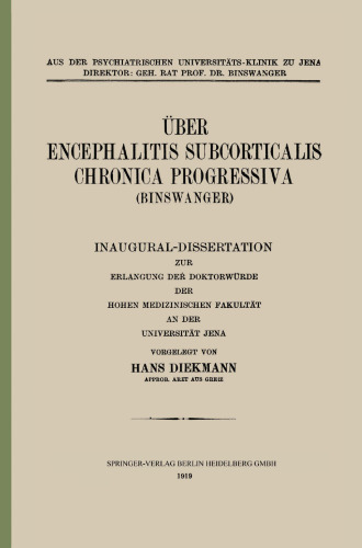 درباره Encephalitis Subcorticalis Chronica Progressiva (بنزوانگر)