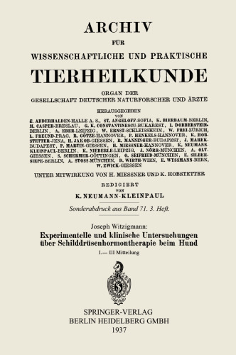 مطالعات تجربی و بالینی در مورد هورمون درمانی تیروئید در سگ: I - III ارتباط