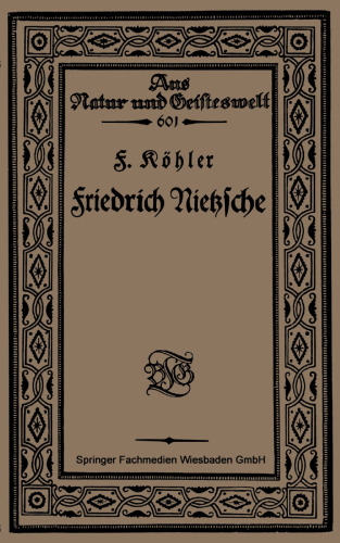 فردریش نیچه: ویرایش پس از شش سخنرانی که در زمستان 1920 در Volkshochschule zu Köln برگزار شد