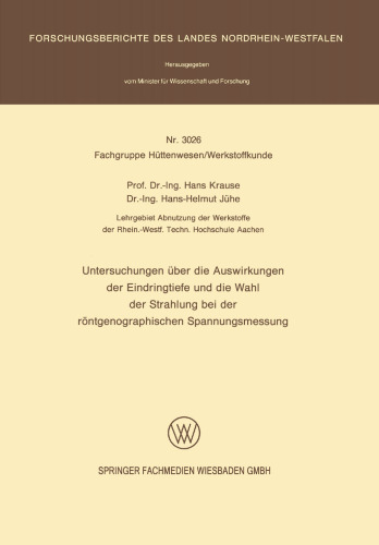 ﻿بررسی اثرات عمق نفوذ و انتخاب تابش در اندازه گیری تنش رادیوگرافی