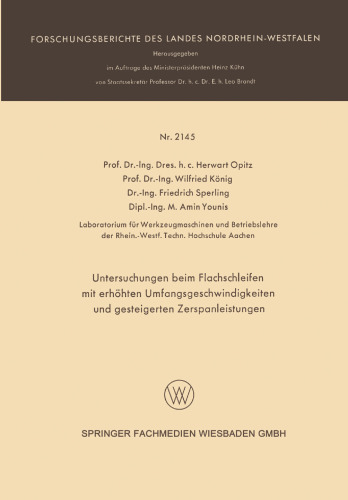 تحقیقات در سنگ زنی سطح با افزایش سرعت محیطی و افزایش عملکرد ماشینکاری