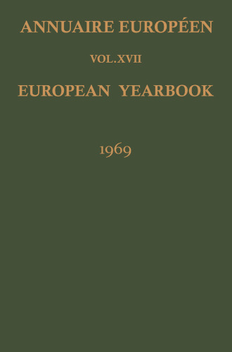 Annuaire Européen / Yearbook European: Vol. شانزدهم