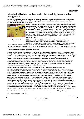 ﻿WELT bei Axel wieder mageblich