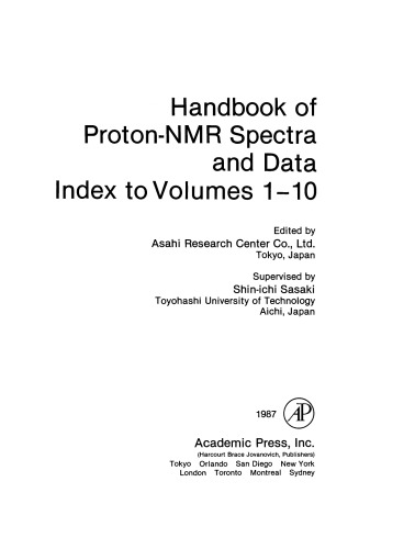 ﻿کتاب راهنمای طیف و داده های پروتون-Nmr. فهرست مطالب