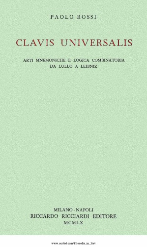 ﻿کلاویس یونیورسالیس هنرهای حافظه و منطق ترکیبی از لول تا لایب نیتس