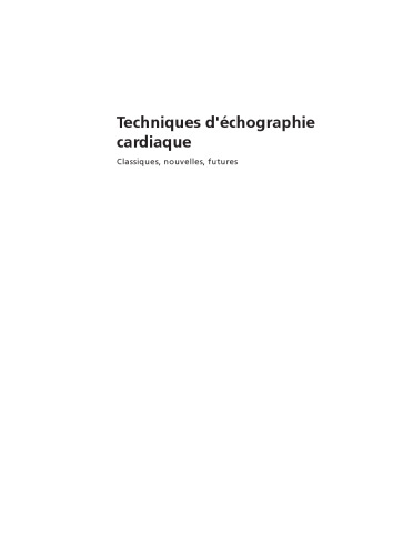﻿Techniques d'échographie cardiaque