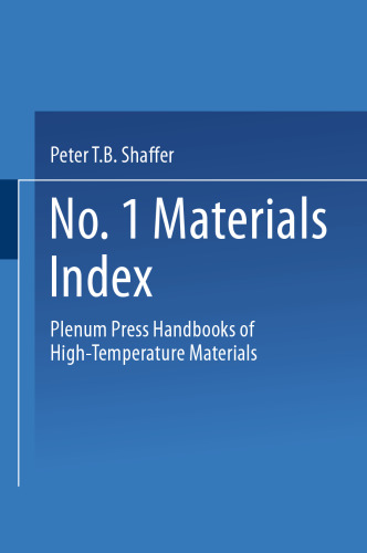 ﻿مطبوعات Plenum مطبوعات مواد با درجه حرارت بالا: شماره 1 فهرست مواد