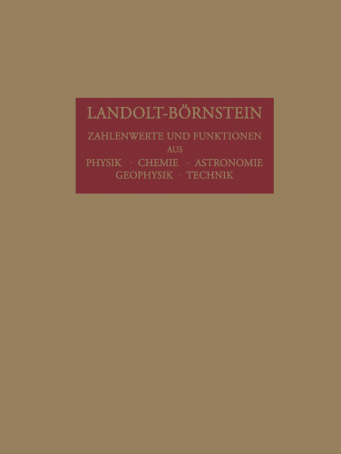 Landolt-Börnstein: فناوری ، قسمت اول ، خصوصیات بدنی و رفتار مکانیکی غیر فلزات ، قسمت b
