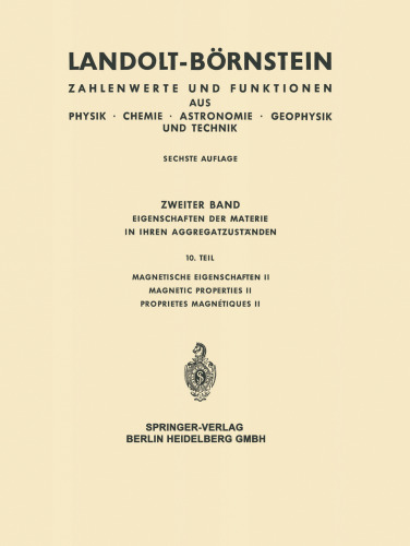 خواص ماده در حالت تجمع آن: خواص مغناطیسی II خواص مغناطیسی II Propriétés Magnétiques II