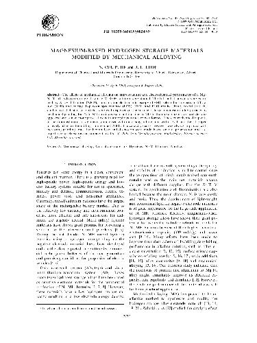 ﻿مواد ذخیره‌سازی هیدروژن مبتنی بر منیزیم که با آلیاژسازی مکانیکی اصلاح شده‌اند