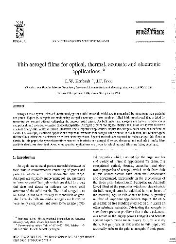 ﻿فیلم های هواژل نازک برای نوری، حرارتی، صوتی و الکتریکی