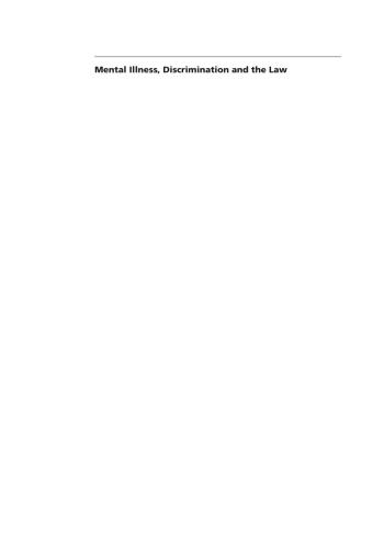 بیماری روانی ، تبعیض و قانون: مبارزه برای عدالت اجتماعی