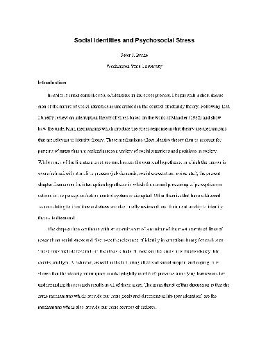 هویت اجتماعی و استرس روانی اجتماعی