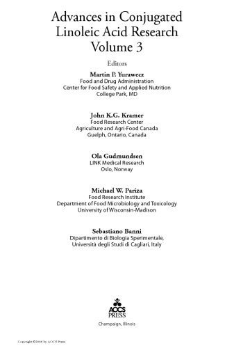 ﻿پیشرفت در تحقیقات اسید لینولئیک مزدوج، جلد 3