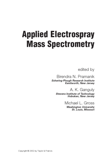 اسپکترومتر جرم الکترو اسپری کاربردی: سری اسپکتروسکوپی کاربردی دوره 32