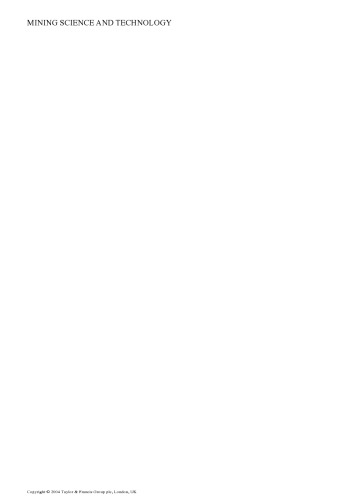 ﻿علم و فناوری معدن: مجموعه مقالات پنجمین سمپوزیوم بین المللی علم و فناوری معدن، شوژو، چین 20-22 اکتبر 2004