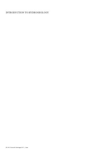 مقدمه ای بر هیدروژئولوژی: سری نت های سخنرانی Unesco-IHE Delft