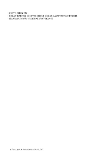 سازه های شهری شهری در حوادث فاجعه بار: مقالات کنفرانس نهایی COST C26